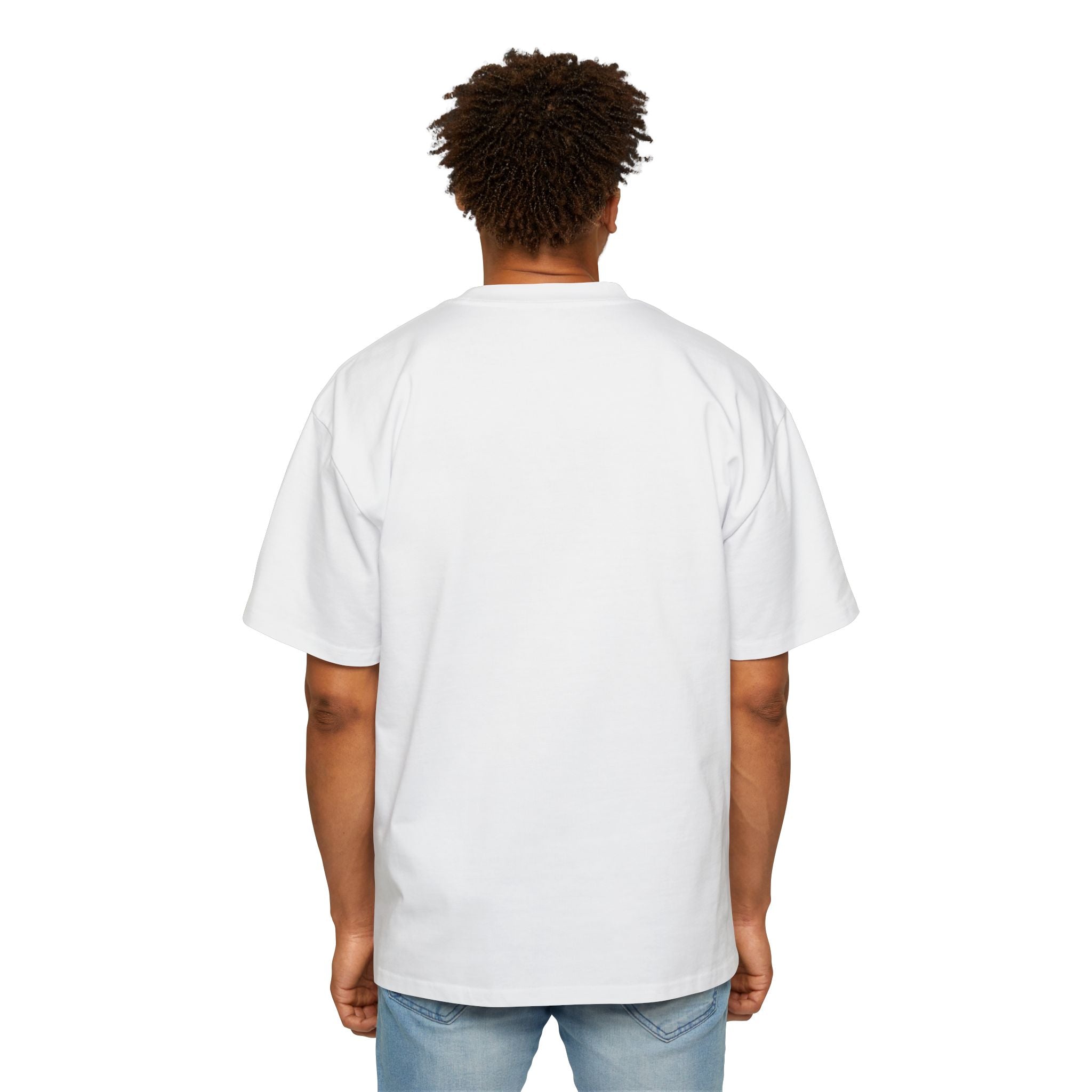 Hombre vista espalda camiseta oversized blanca - Fit oversize relajado - Manga corta algodón
